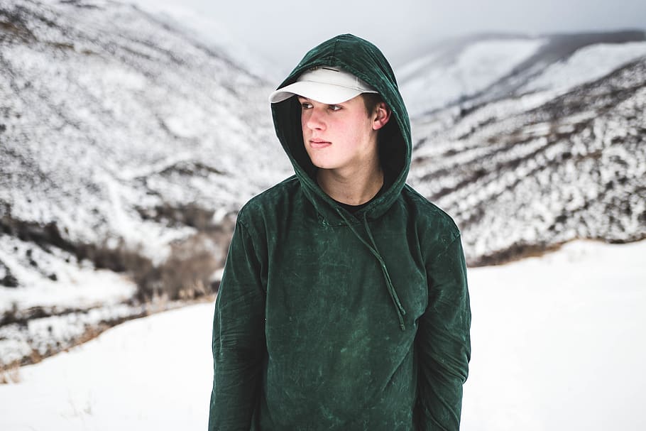 people, man, jacket, cap, cold, winter, snow, white, cold temperature HD wallpaper