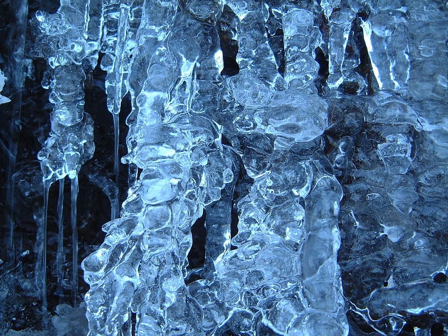 winter, ice, water, frozen, cold temperature, full frame, crystal HD wallpaper