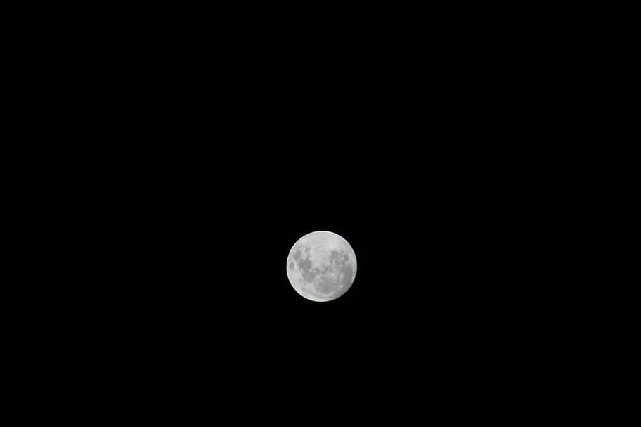 moon, night, full moon, nature, astronomy, space, sky, copy space HD wallpaper