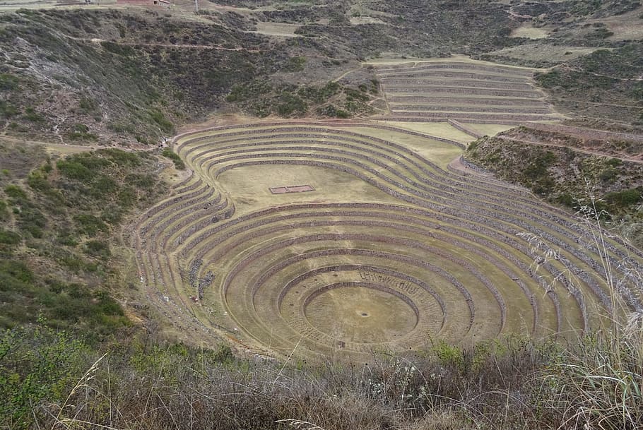 green hills during daytime, architecture, engineering, inca HD wallpaper