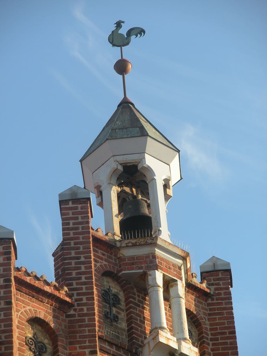bell tower, weather vane, columns, architecture, building detail HD wallpaper