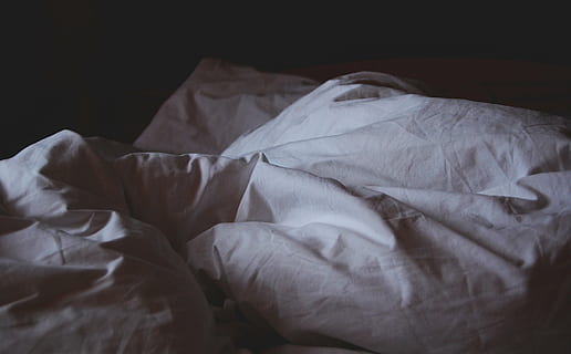 white bed comforter, bed linen, awake, crumpled, sheets, bedsheets HD wallpaper