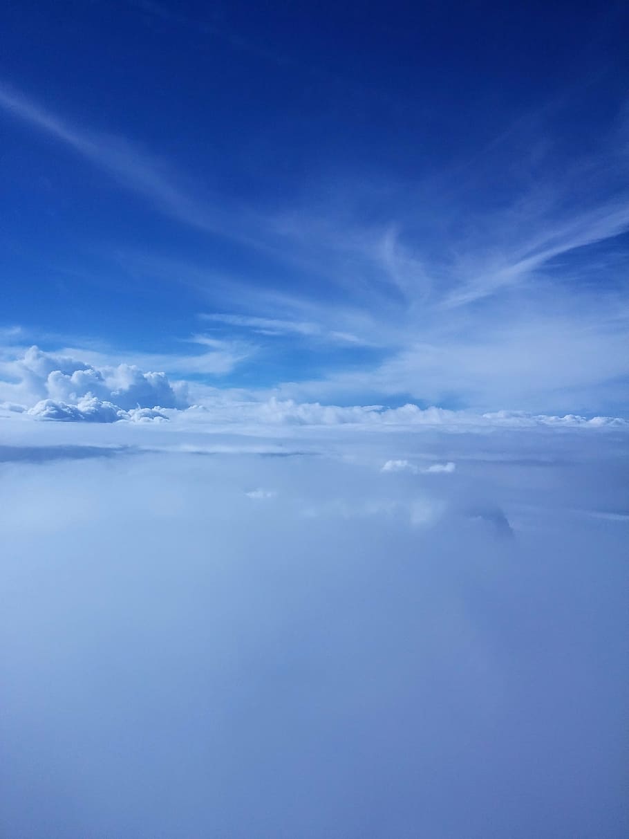 sky, blue, clouds, nature, cloud - Sky, scenics, sea, no People HD wallpaper