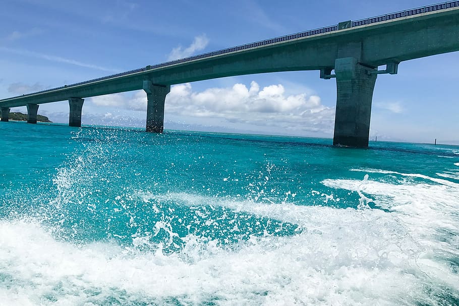 gray concrete bridge, sea, water, bridge - Man Made Structure HD wallpaper