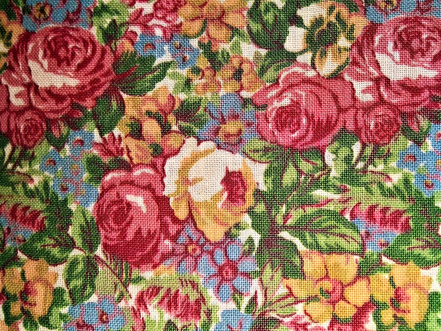 fabric, rose pattern, textile, structure, tissue, flowers, red HD wallpaper