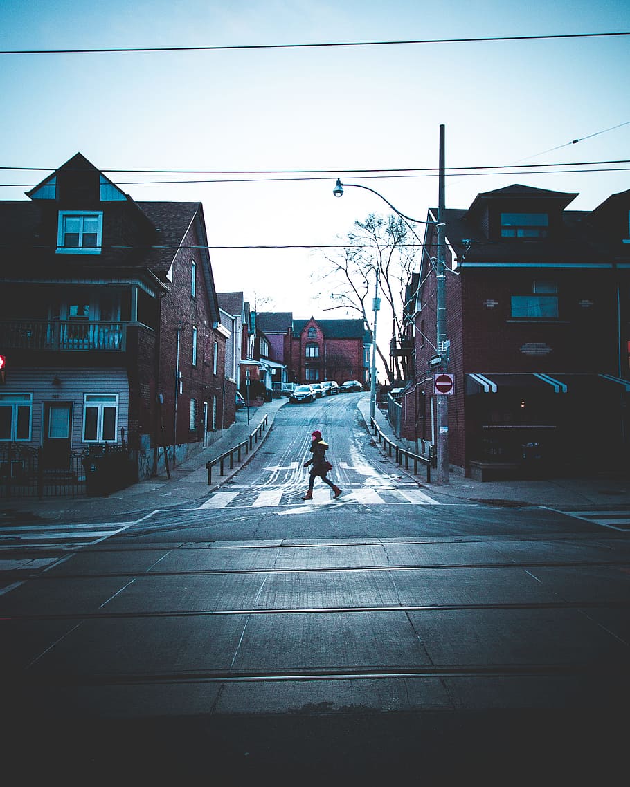 person walking on pedestrian lane, person walking in pedestrian HD wallpaper