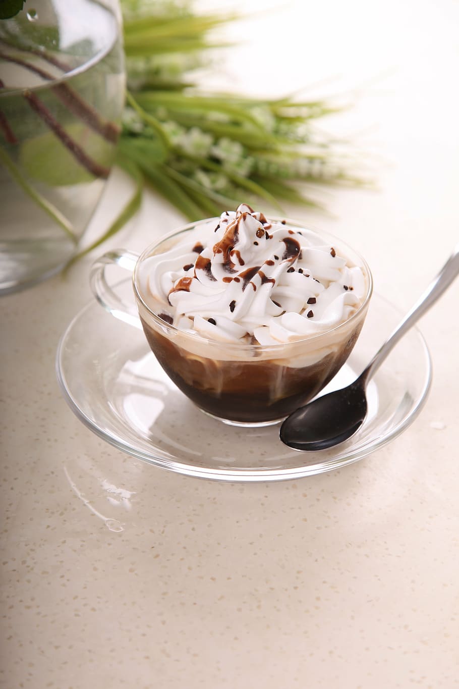 coffee, cold beverages, cup, dessert, drink, glass, ice cream HD wallpaper