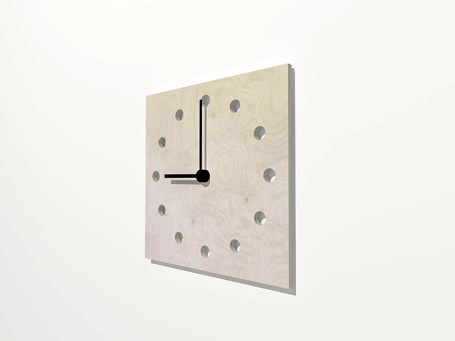 wall, clock, wood, 3d, studio shot, cut out, white background HD wallpaper