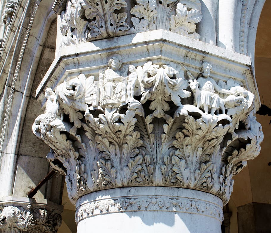 Column, Architecture, Monument, Venice, italy, arcades, building HD wallpaper