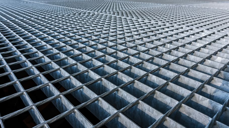 gray metal frame, grid, iron, pattern, structure, metal grate HD wallpaper