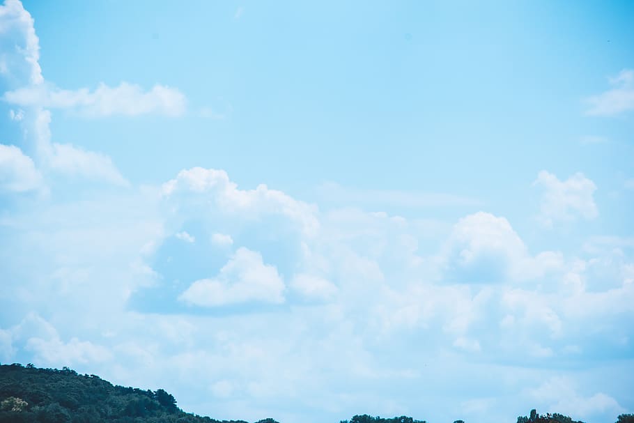 blue, cloudy, sky, clouds, nature, weather, atmosphere, landscape HD wallpaper