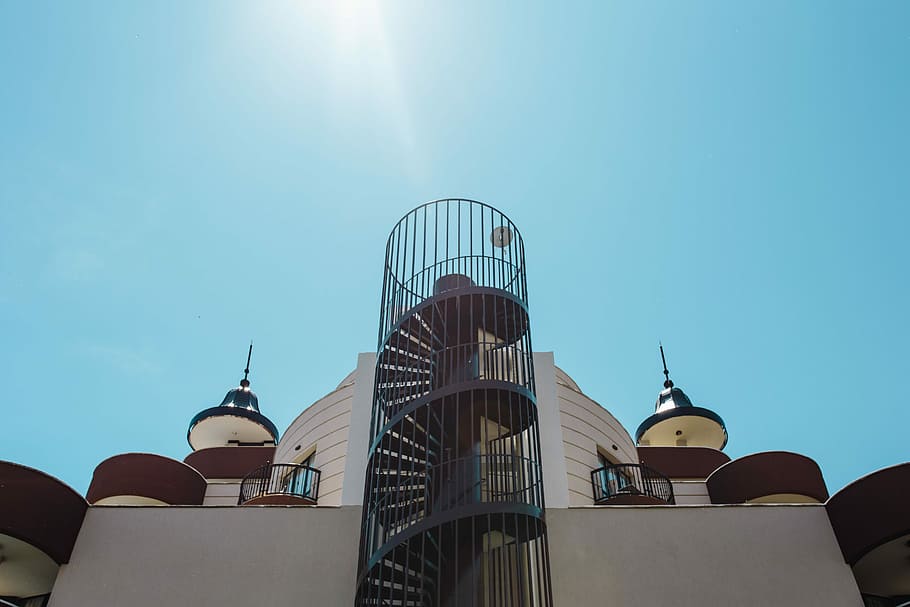Hotel in Sunny Beach, Bulgaria, architecture, design, stairs HD wallpaper