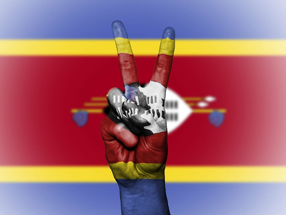 swaziland, peace, hand, nation, background, banner, colors, HD wallpaper