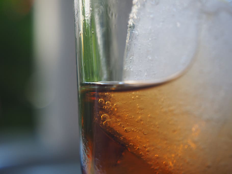 glass, cola, ice cubes, drink, thirst, refreshment, erfrischungsgetränk