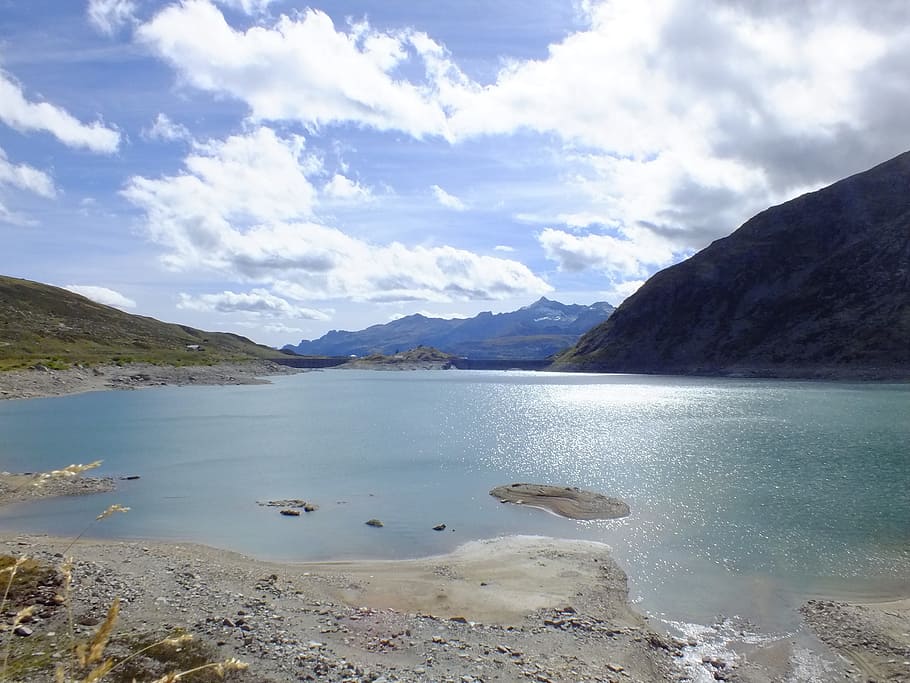 Splügen Pass, Pass, Lake, Cold, Mountains, switzerland, autumn HD wallpaper