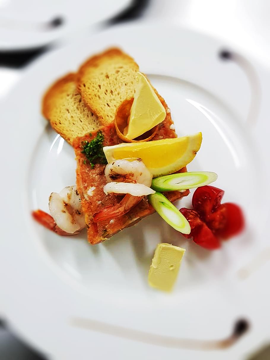 Shrimp, Food, plating, plate, food and drink, healthy eating HD wallpaper