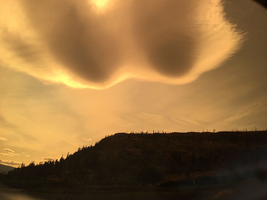 rain clouds, at sunset, on the mountain, sky, cloud - sky, scenics - nature HD wallpaper