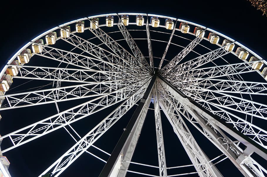 big wheel, fairground, amusement, ferris, festival, carnival HD wallpaper