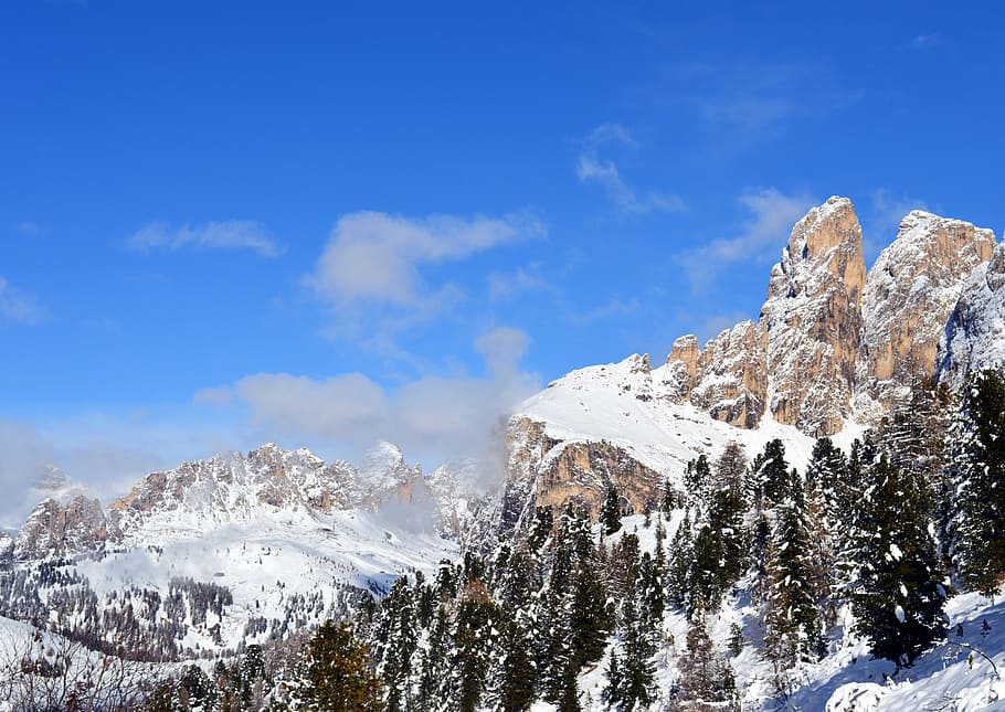 mountains, alpine, nature, dolomites, high mountains, mood HD wallpaper