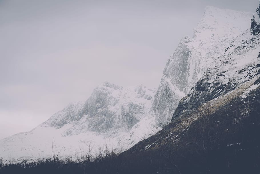 landscape photography of snow covered mountain, winter, nature HD wallpaper