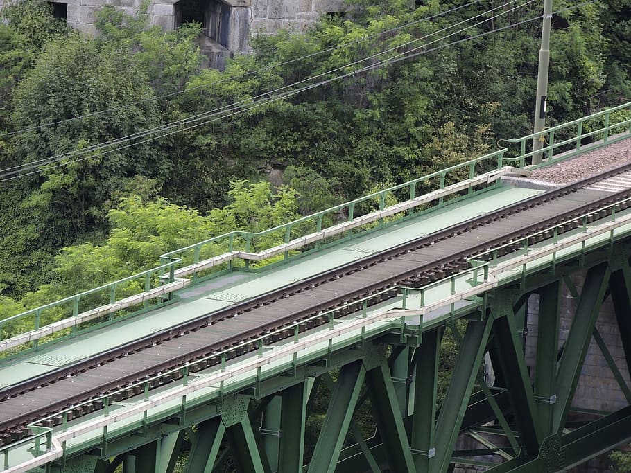 bridge, seem, transport, train, connection, railway, rail traffic HD wallpaper