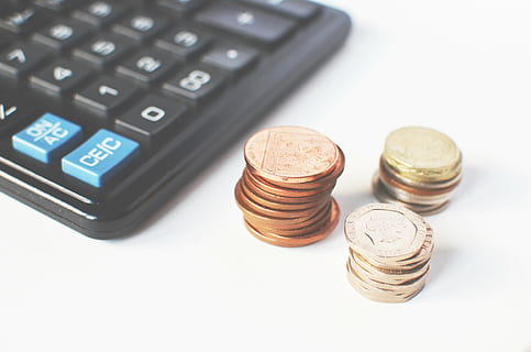 calculate, calculating, calculation, calculator, cents, coins HD wallpaper
