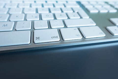 gray computer keyboard, apple, office, keys, command, accessories HD wallpaper