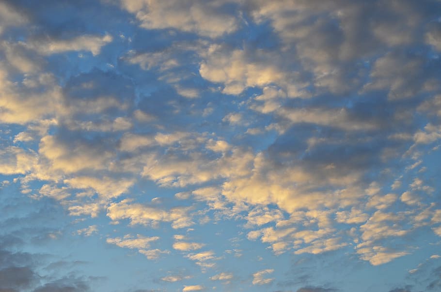 sky, clouds, sunset, cloud cover, the height of the, blue sky HD wallpaper