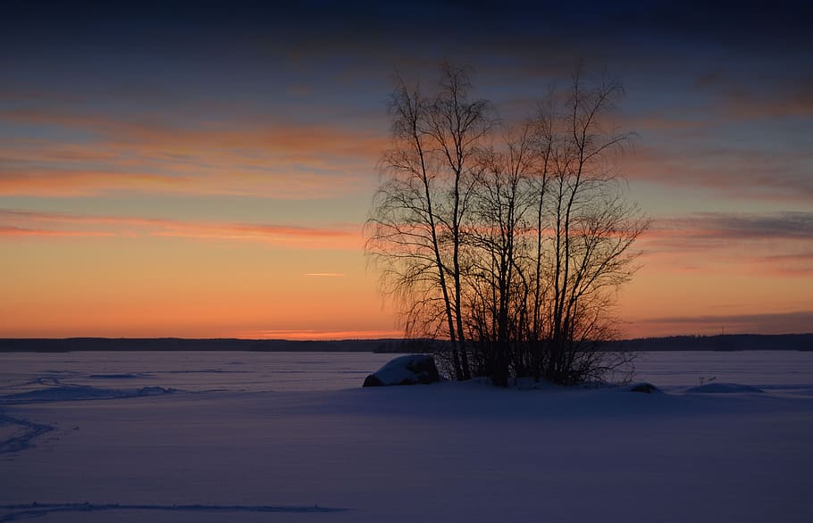 sunset, aurora, nature, landscape, lake, sky, scenics - nature HD wallpaper