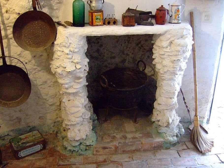 kitchen, cave, sacromonte, granada, andalusia, spain, indoors HD wallpaper