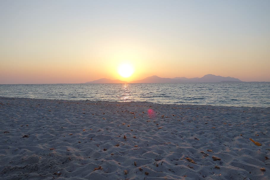 sunset, greece, sea, sky, water, beauty in nature, scenics - nature HD wallpaper