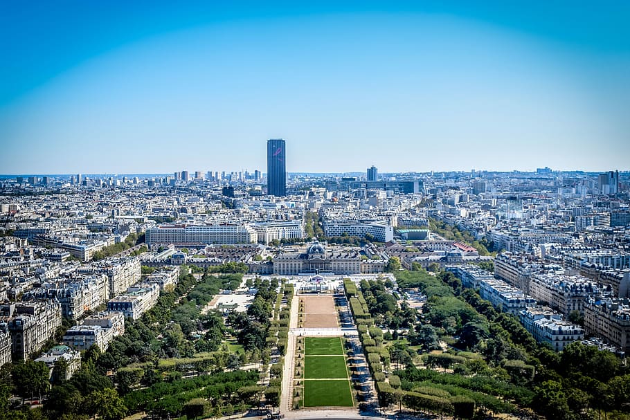 Eiffel, Tower, View, Paris, Skyline, metropolis, high, landmark HD wallpaper