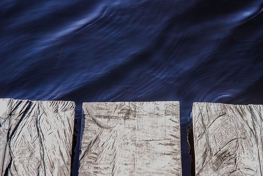 pier, water, contrast, tree, hewn, axe, wood - material, no people HD wallpaper