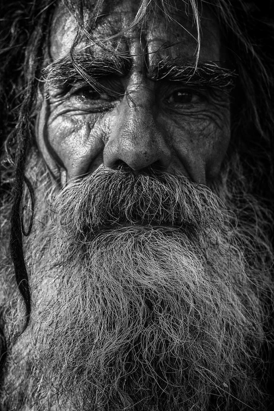 Picture Man Moustache beards Face Staring 2048x2048