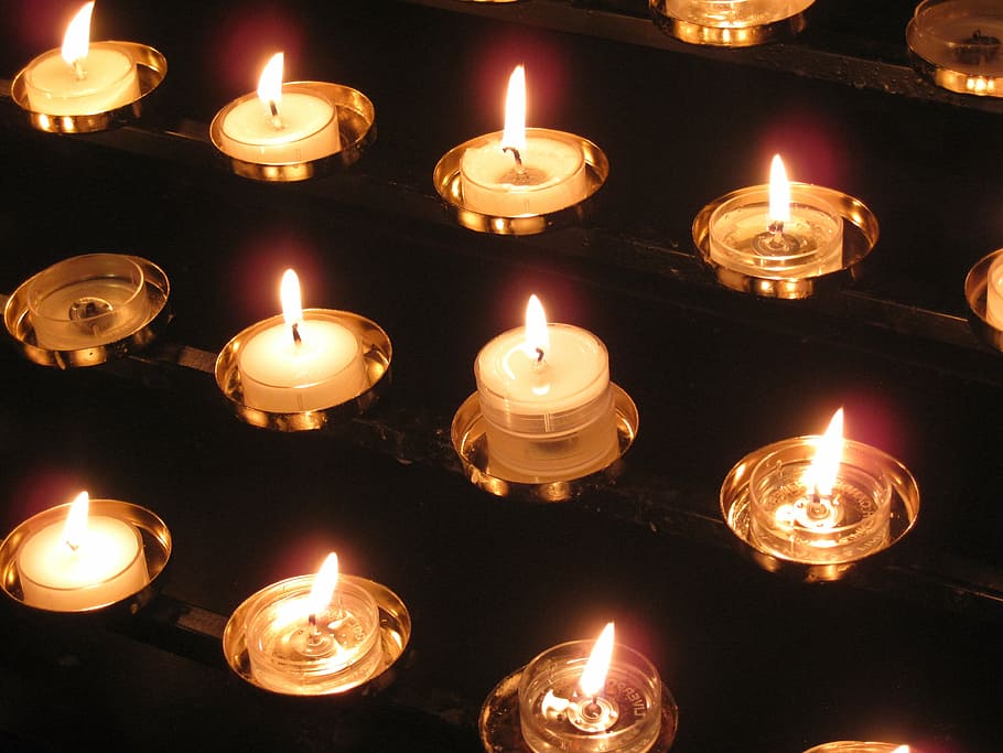 lighted tealight candles, cathedral, st patrick's, church, religion HD wallpaper