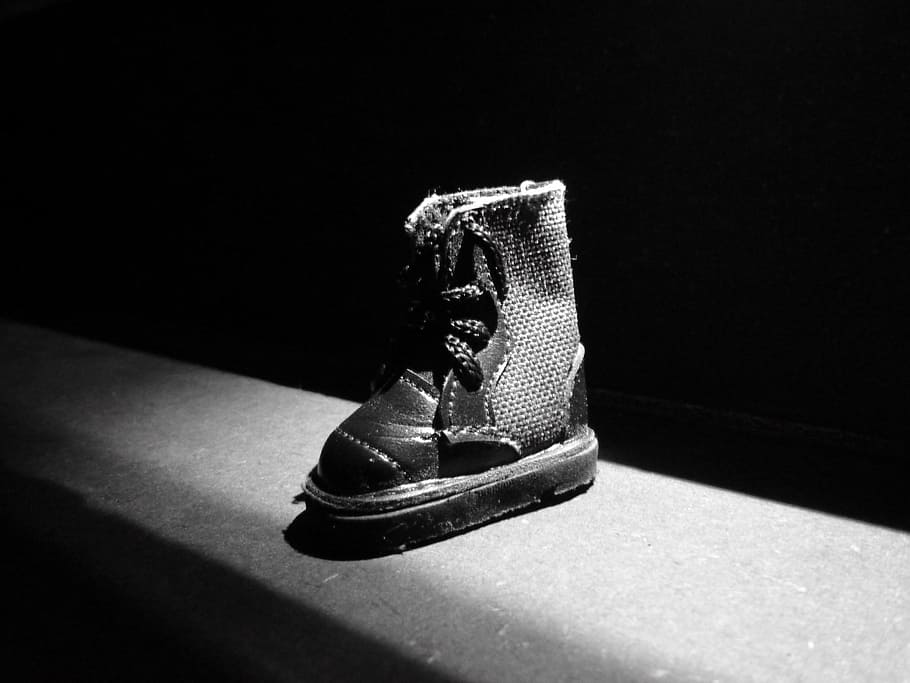 boots, darkness, sadness, shoe, shadow, indoors, still life HD wallpaper