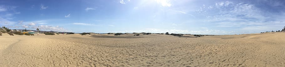 dunes, beach, maspalomas, sand, cloud - sky, sunlight, environment HD wallpaper