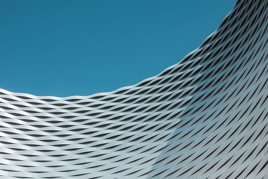 building structure under blue sky, white, concrete, facade HD wallpaper