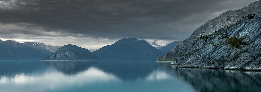 body of water beside mountain, alaska, wilderness, exploration HD wallpaper