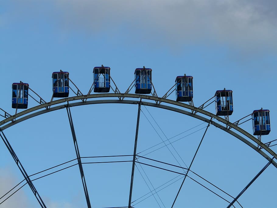 Ferris Wheel, Gondolas, Float, High, huge, folk festival, year market HD wallpaper