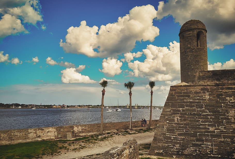 st augustine, fortress, usa, florida, landscape, building, stone, HD wallpaper