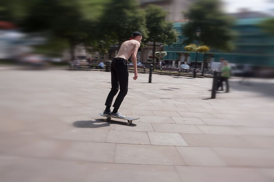 Skateboard, Roll, Move, means of transport, skateboarden, young people, HD wallpaper