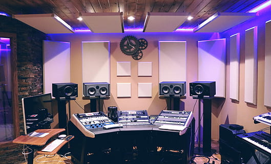 silver and black recording studio, music, music studio, sound HD wallpaper