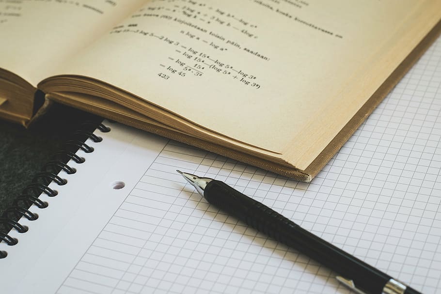 black and gray ball point pen on white graphic paper, mathematics HD wallpaper