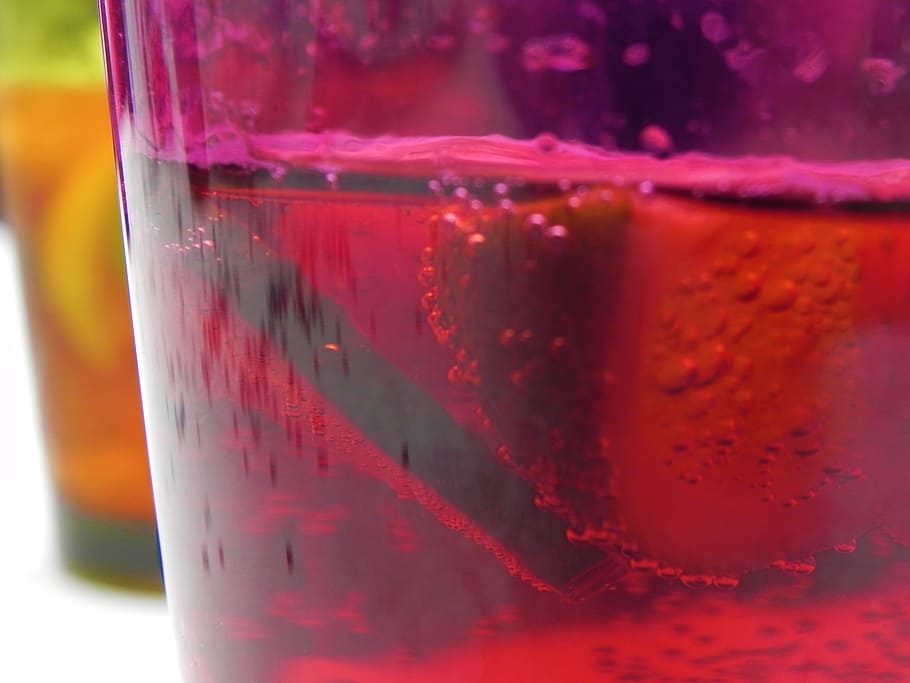 red drinking glass, fruit, fizzy, pop, koolaid, juice, beverage, HD wallpaper