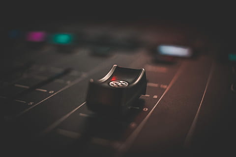 selective focus photography of mixing console, black audio mixer on selective focus photo HD wallpaper