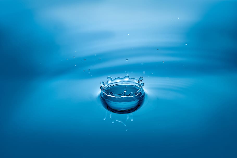 Close-up of Splashing Water, blue, bright, clean, clear, drip