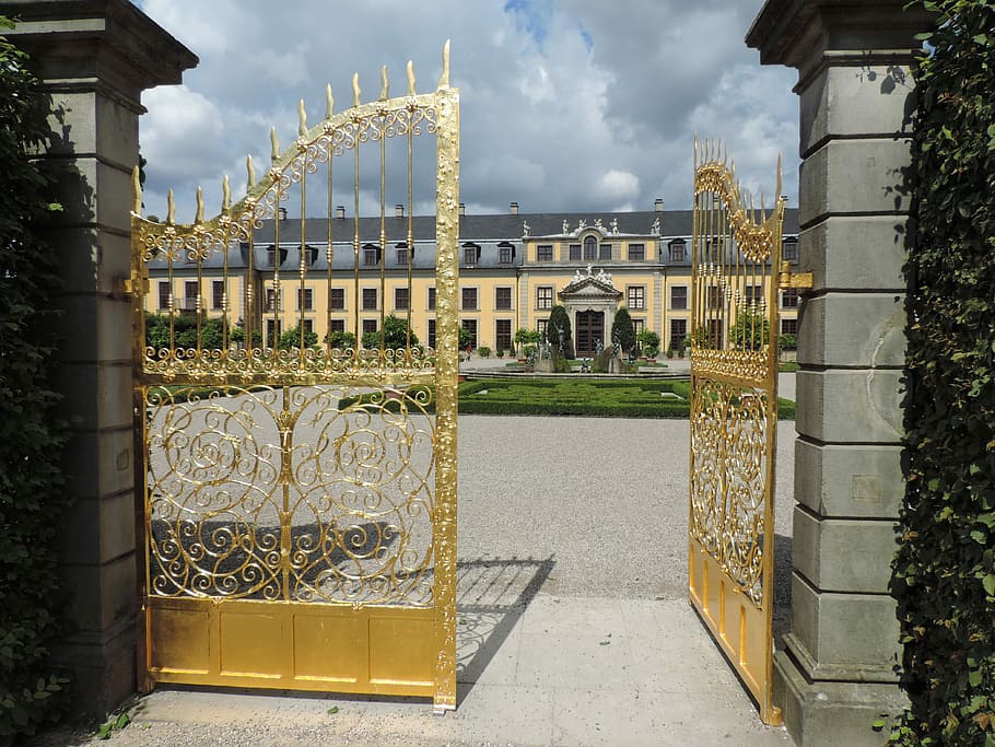 Gates, Palace, Architecture, Germany, hanover, baroque, building exterior HD wallpaper