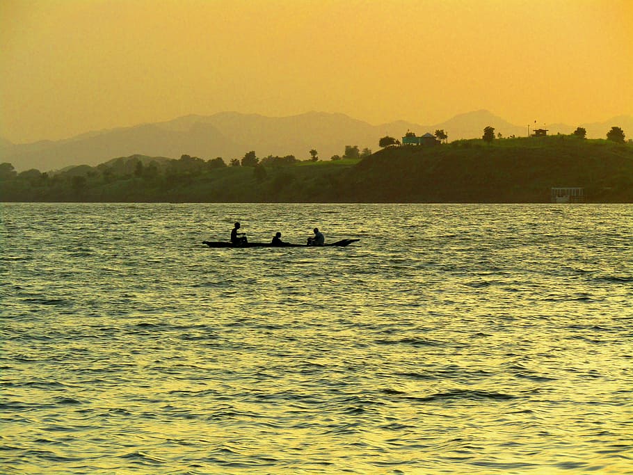 River, Sunset, Riverside, riverside sunset, narmada river, madhya pradesh, HD wallpaper