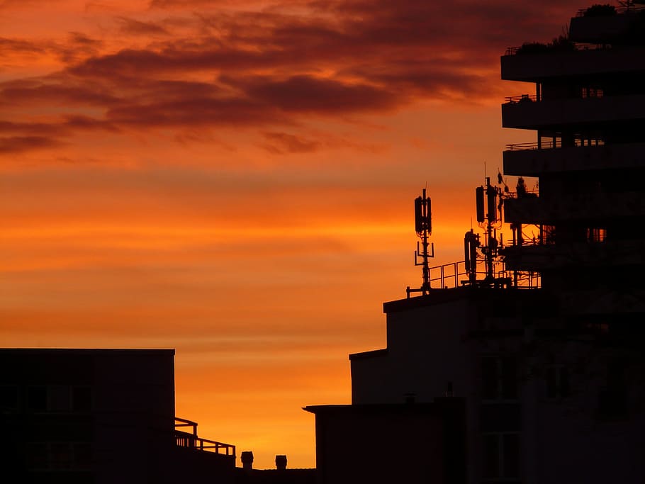 Sunset, Clouds, sky, abendstimmung, romance, fire, afterglow HD wallpaper